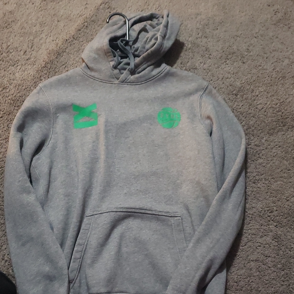 EYBL Nike Gray Hoodie with Green Details